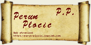 Perun Pločić vizit kartica
